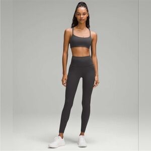NWT Lululemon Wunder Train High Rise Ribbed Tight 25" Graphite Grey Size 12